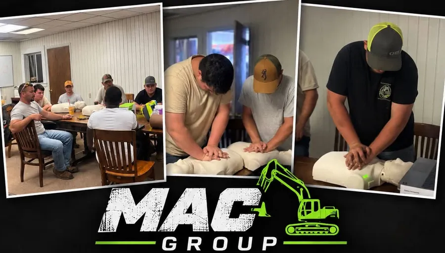 The Mac Group team completing CPR, AED and First Aid certification